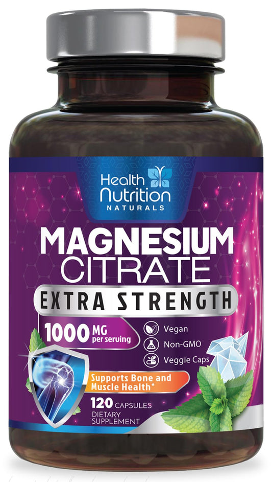 Bottle of Magnesium Citrate Capsules 1000mg