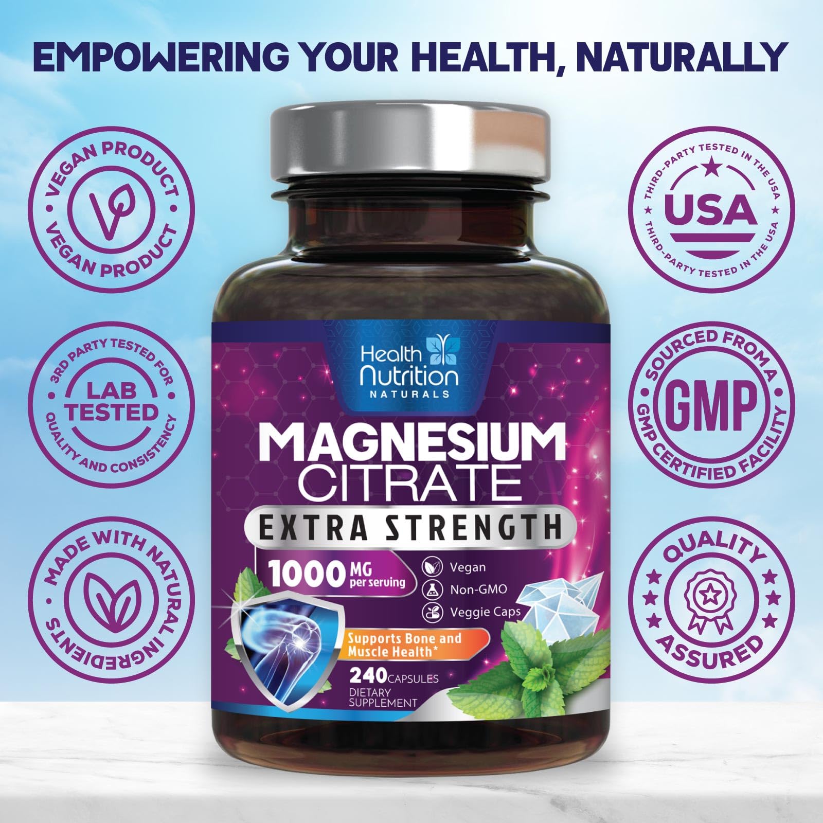 Close-up of two-capsule serving equaling 1000mg