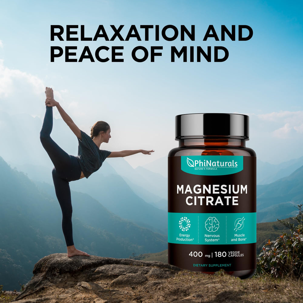 Close up of magnesium citrate capsules for nerve support