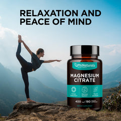 Close up of magnesium citrate capsules for nerve support