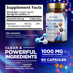 Close-up of magnesium citrate capsules