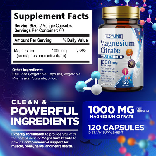 Close-up of magnesium citrate capsules