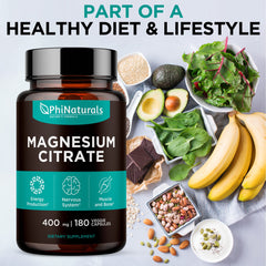 Magnesium citrate capsules for energy and stress support