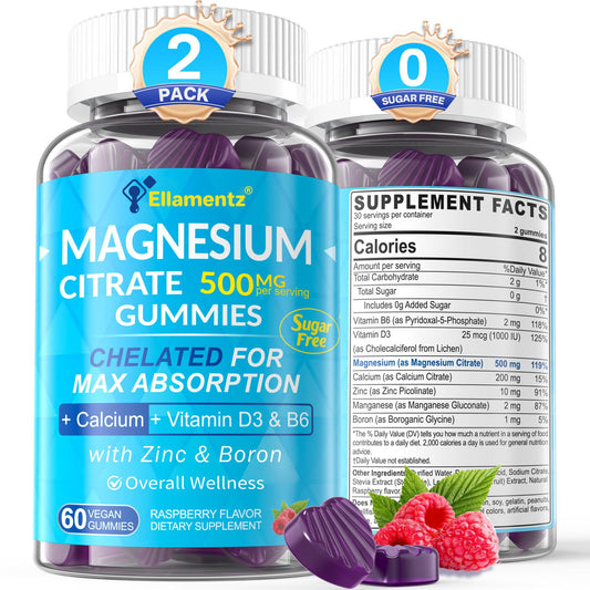 Magnesium Citrate Gummies 500mg for Women and Men - Sugar Free