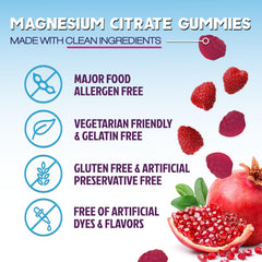 Icons representing bone, muscle, and heart health with gummies