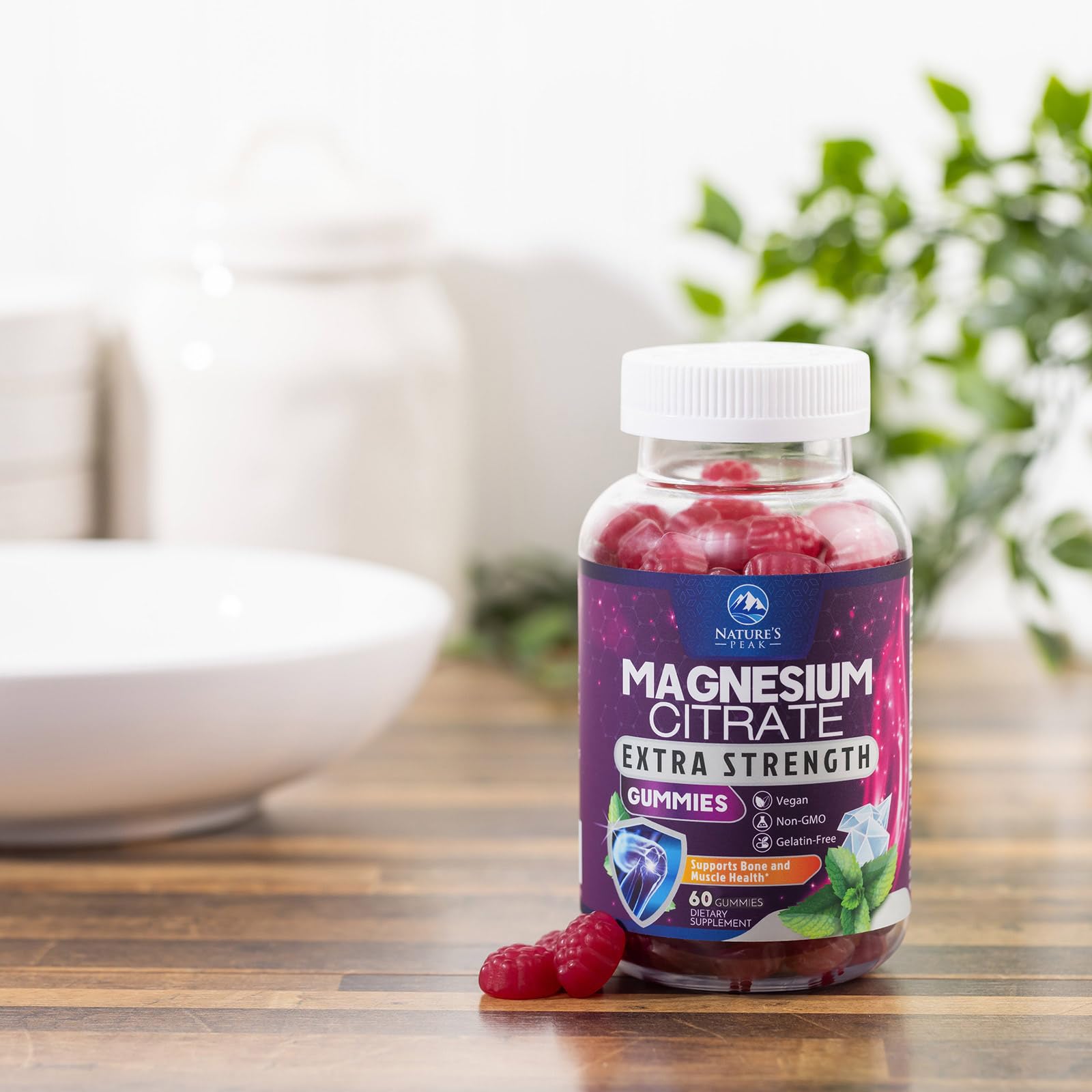 Close-up of the natural flavor of magnesium citrate gummies