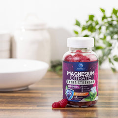 Close-up of the natural flavor of magnesium citrate gummies
