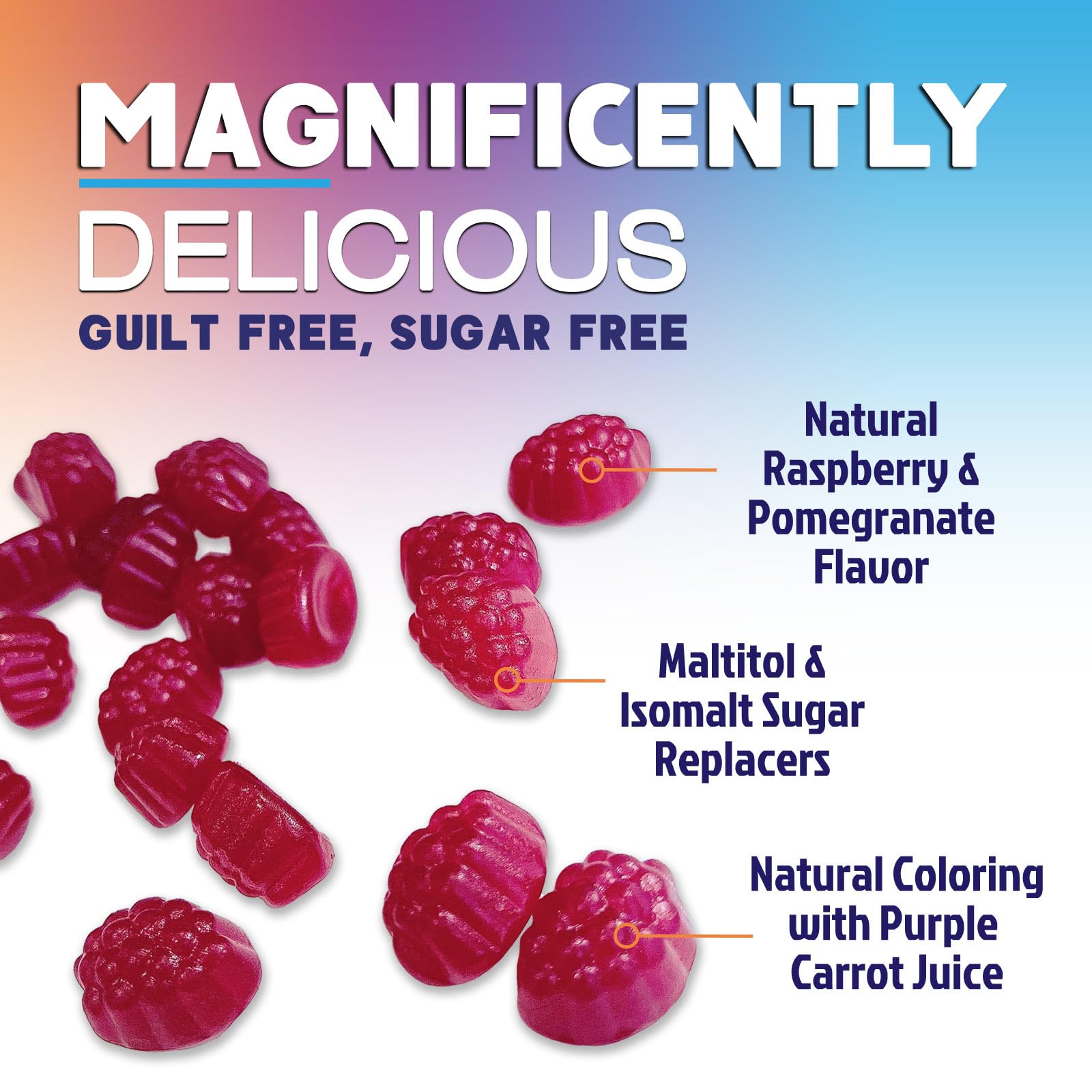 Product packaging for magnesium citrate gummies, 60-count