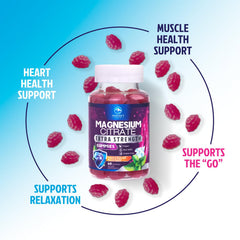 Gluten-free and vegan labeling on magnesium citrate gummies packaging
