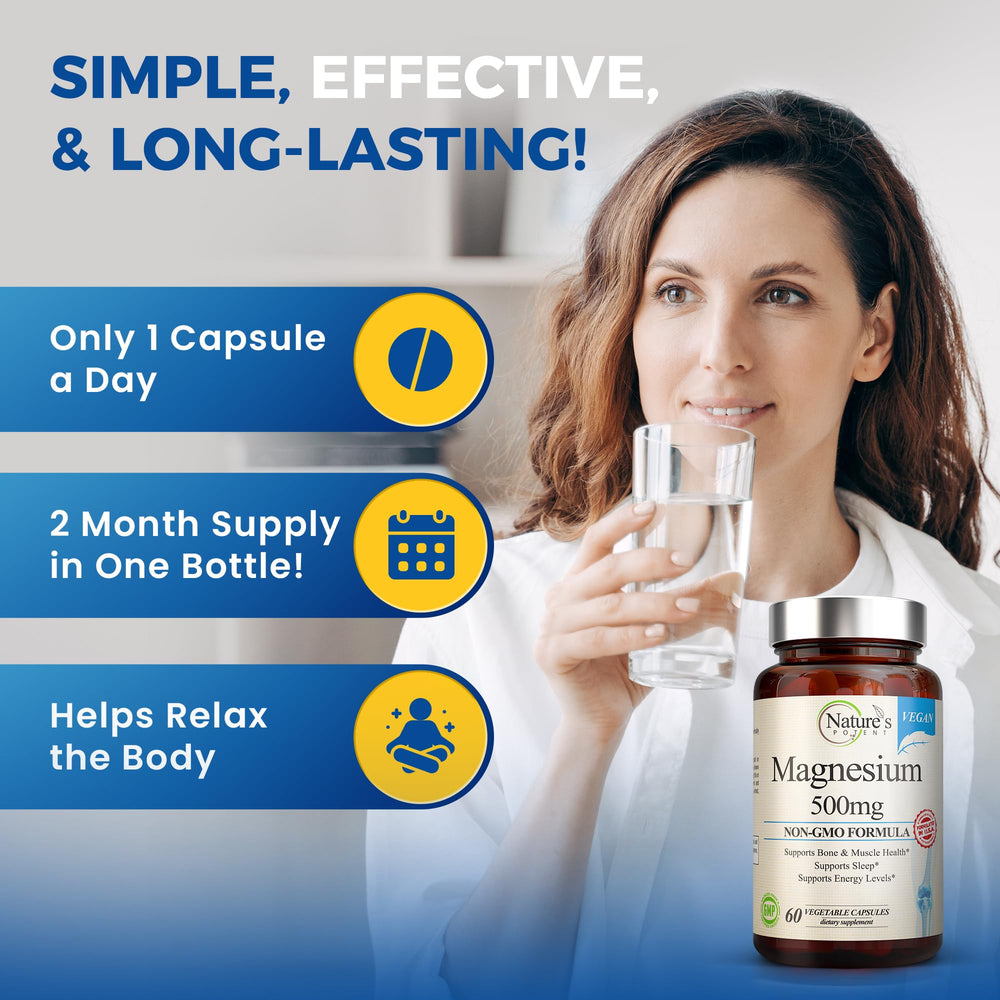 Magnesium citrate and magnesium oxide 500mg tablets