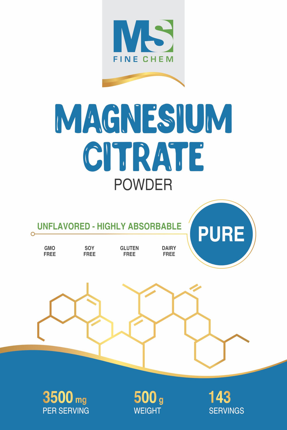 Serving size and usage instructions for Magnesium Citrate Powder