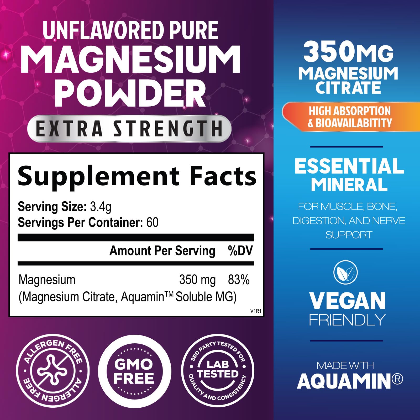 Measuring scoop with unflavored magnesium citrate powder