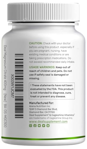 Vegetarian capsules containing magnesium citrate