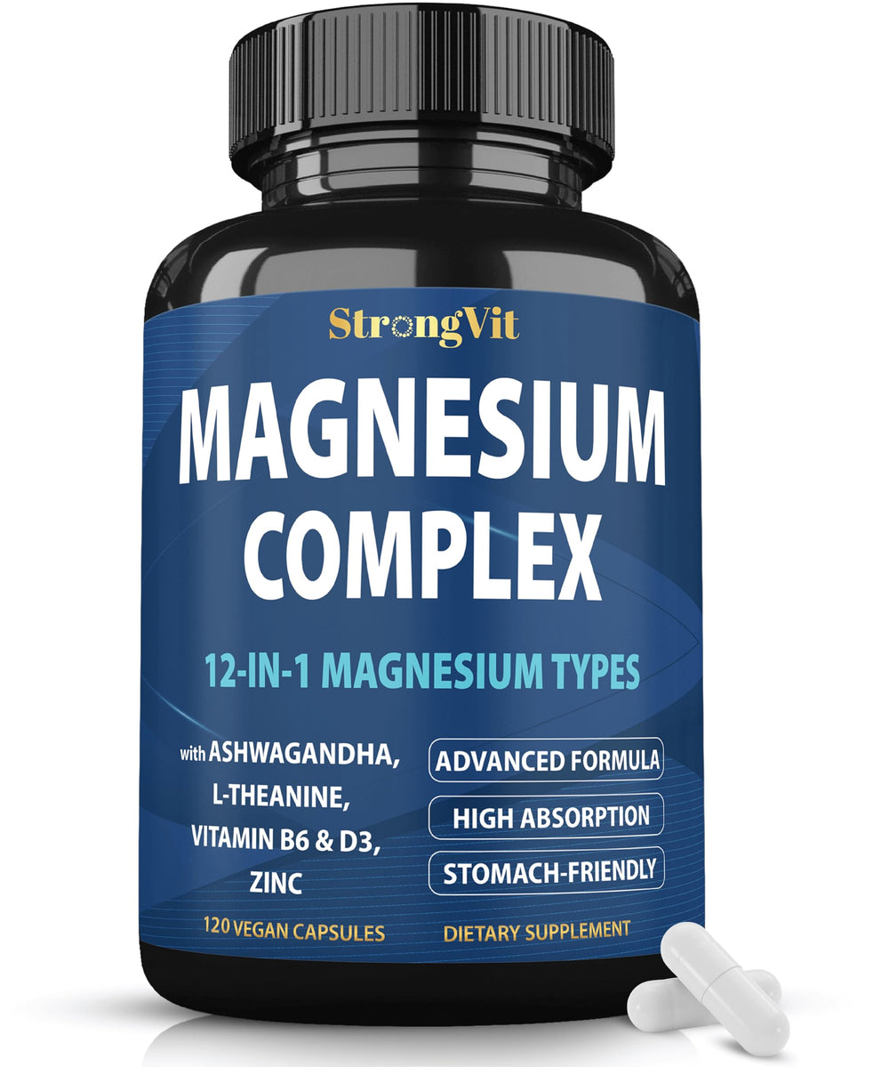 Magnesium Complex 12-in-1 bottle label with 120 capsules