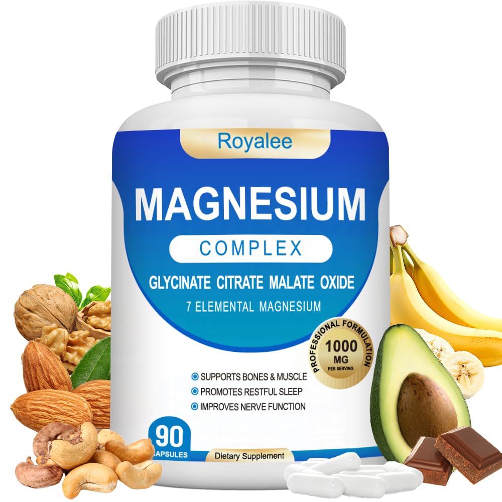 Front view of Magnesium Complex 1000mg bottle with 90 capsules