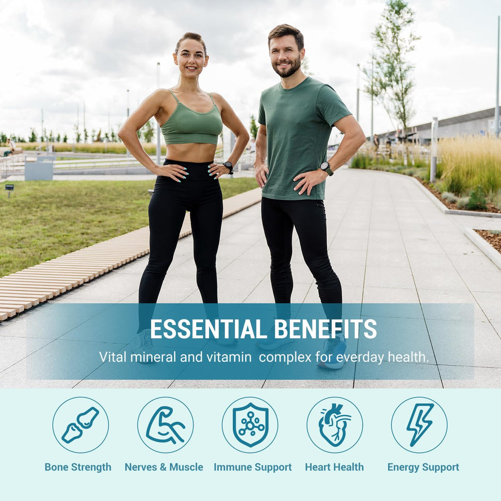 Close-up of magnesium tablets showing the tablets and packaging