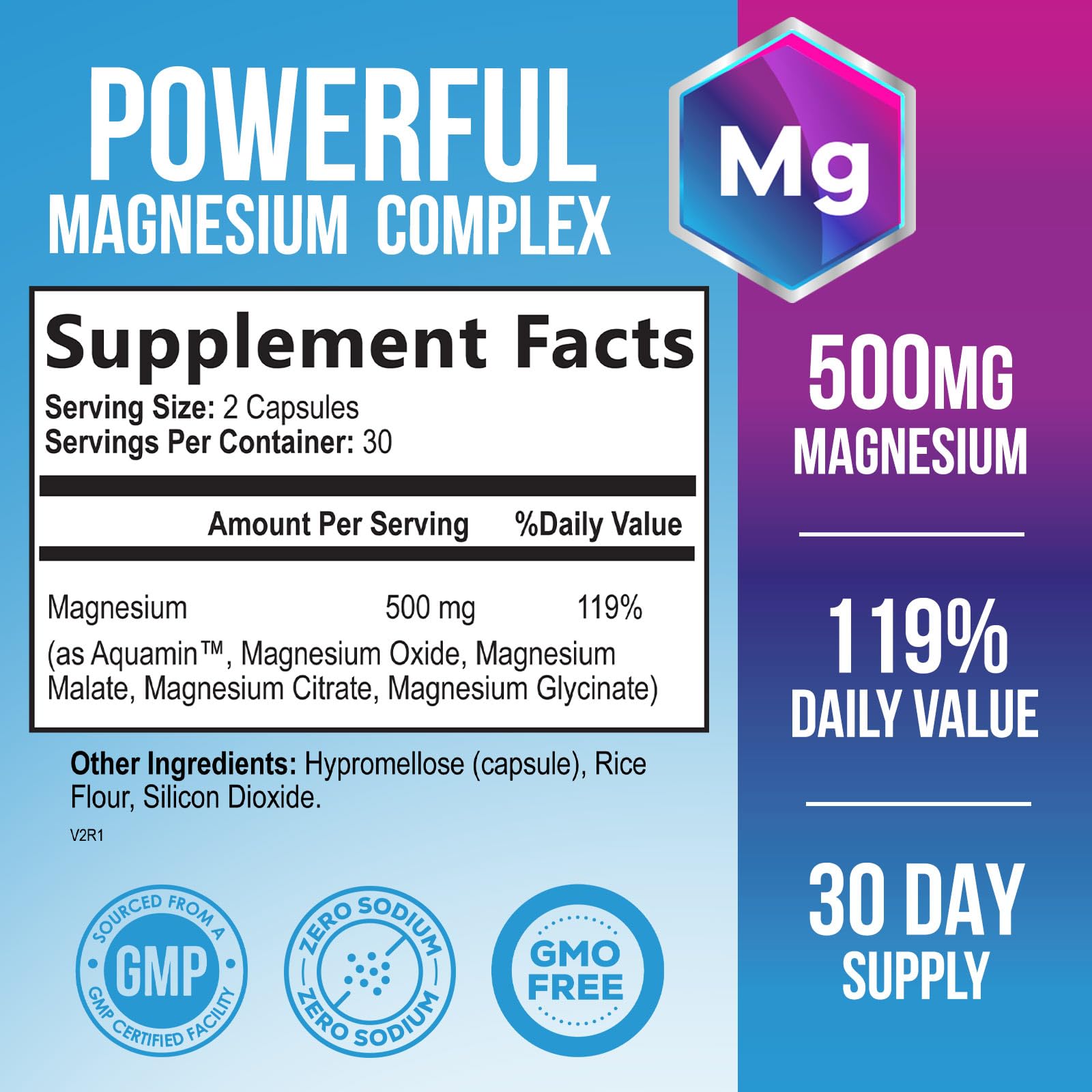 Back view of bottle showing nutrition label