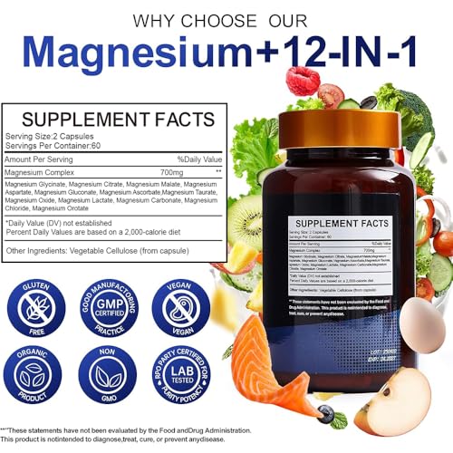 Label highlighting 12 forms and 700mg per serving