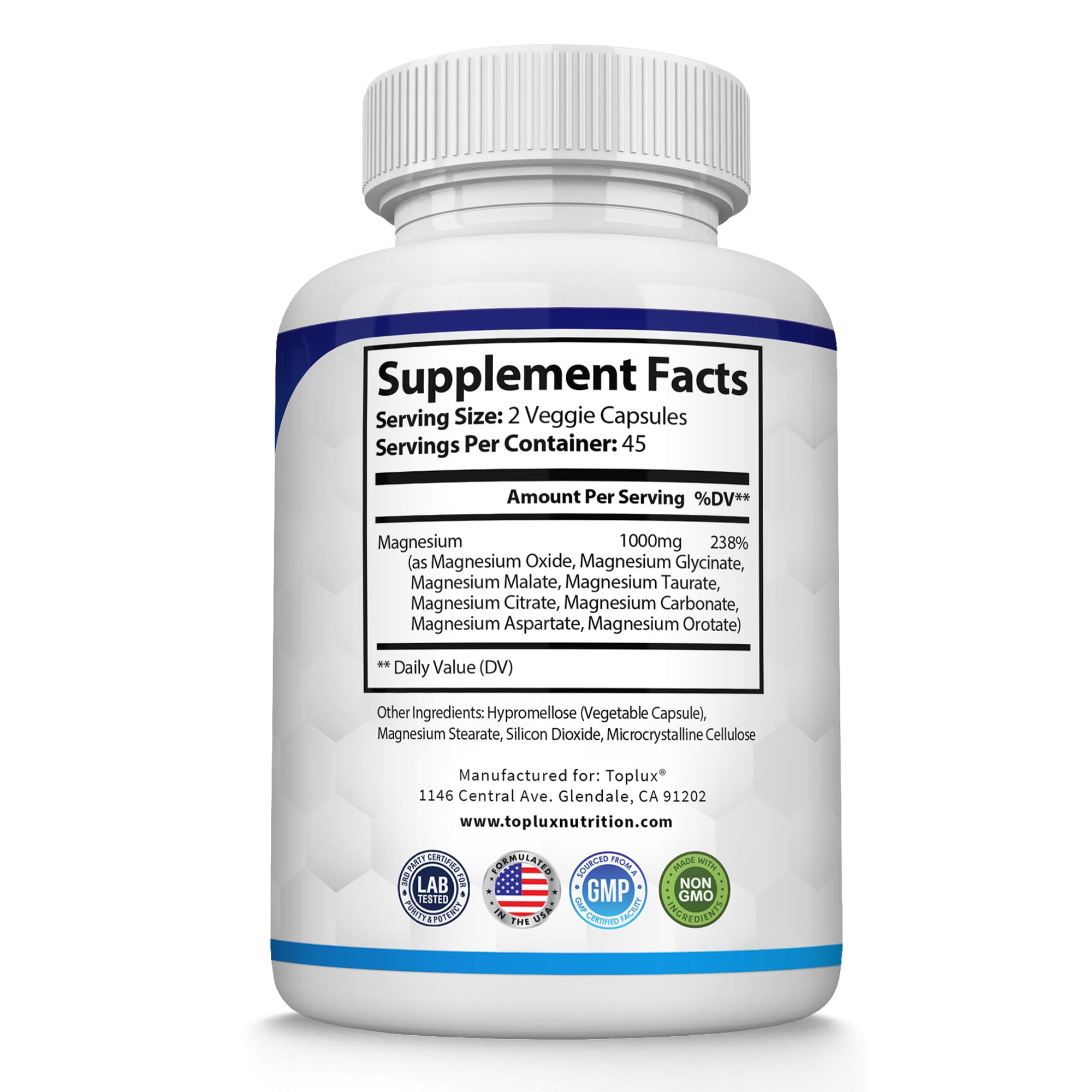 Capsules of Magnesium Complex with eight elemental forms