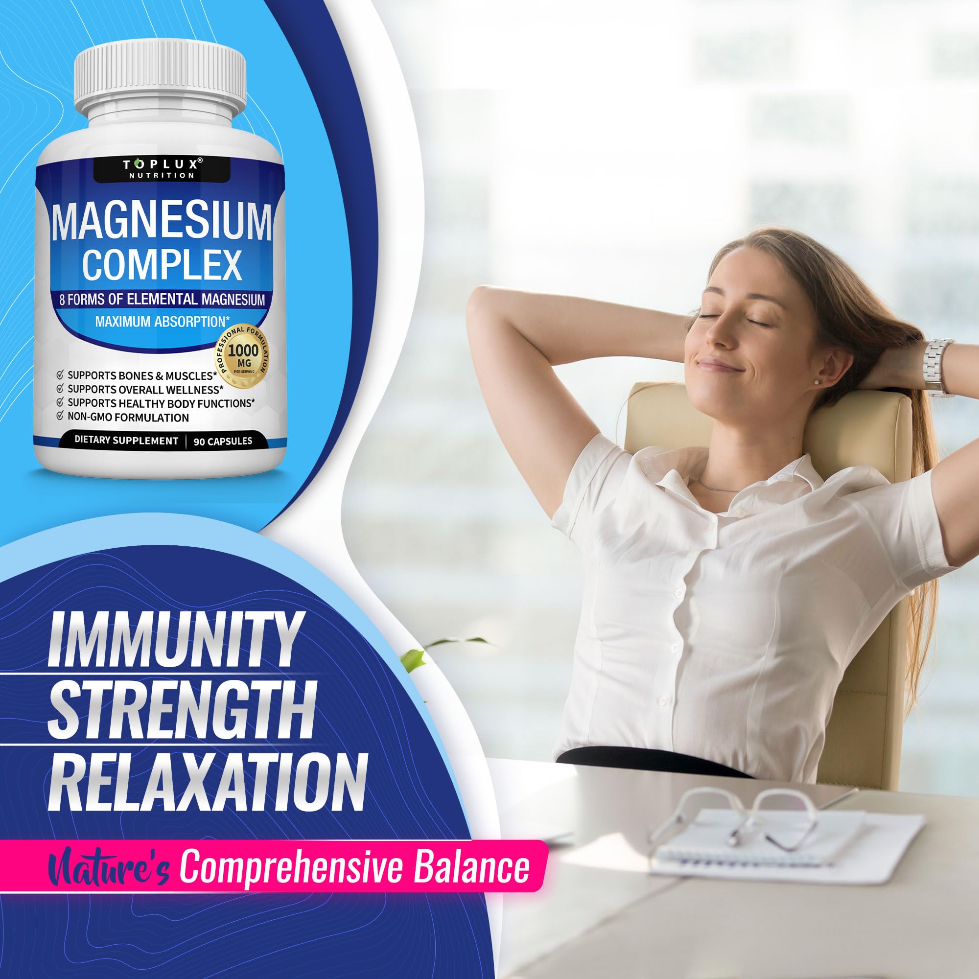Vegan, Non-GMO magnesium complex packaging