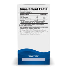 Bottle and label showing 90 capsules and 225 mg magnesium