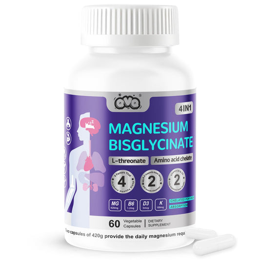 QVQ Magnesium Complex bottle highlighting 4-in-1 formula