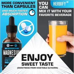 Nutrition facts label for Magnesium Complex Drops
