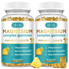 Magnesium Complex Gummies bottle – pineapple flavor, 120 count