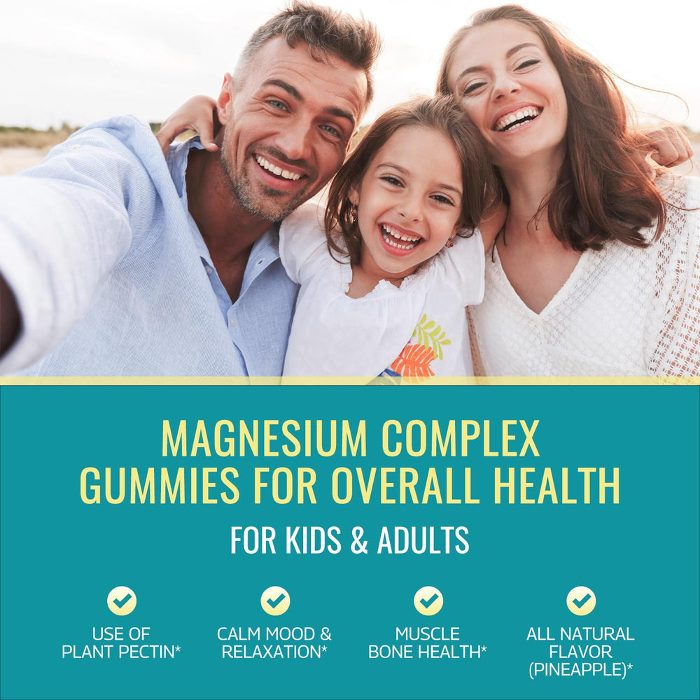 Close-up of pineapple-flavored magnesium gummies