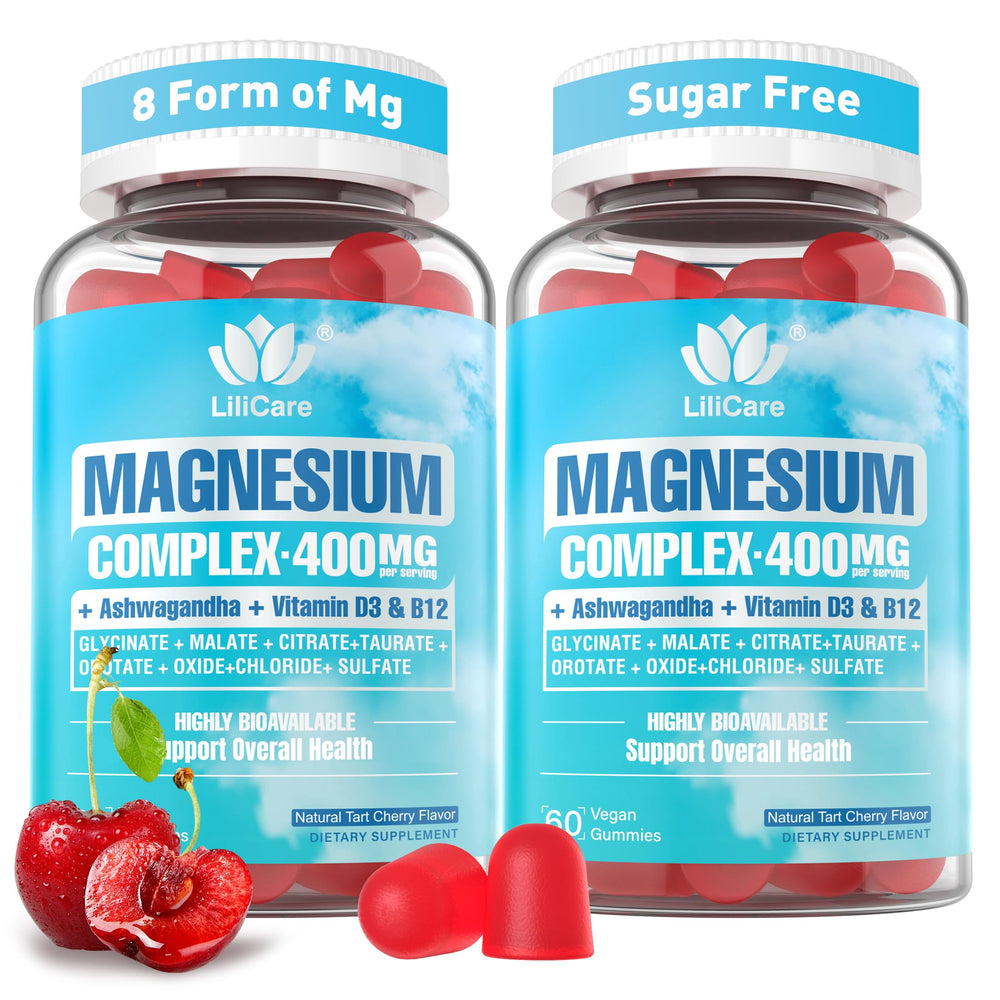 Magnesium Complex Gummies bottle featuring 8 magnesium forms