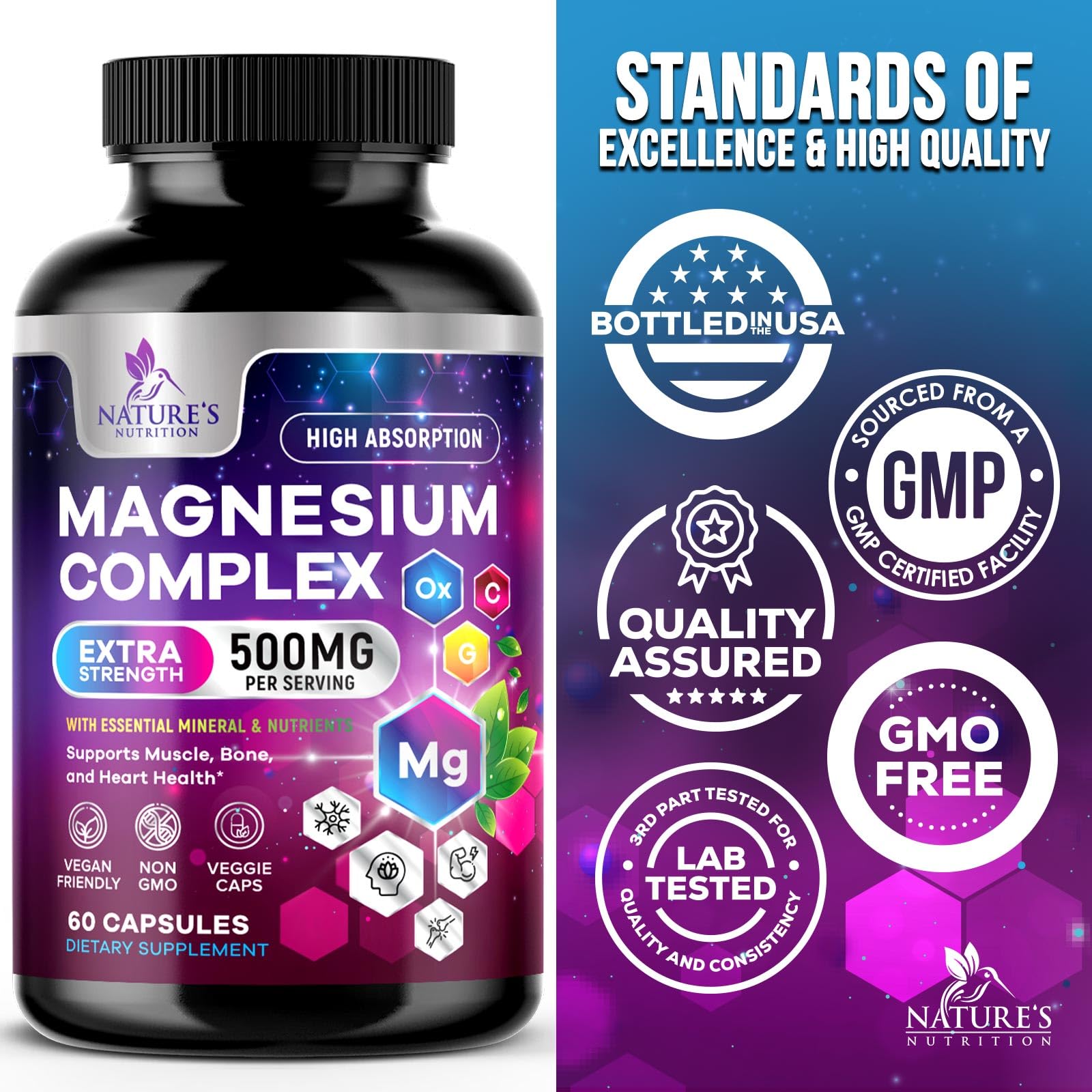Ingredients showing Aquamin and non-GMO formulation