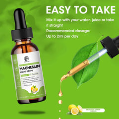 Lifestyle shot of magnesium complex liquid drops on counter
