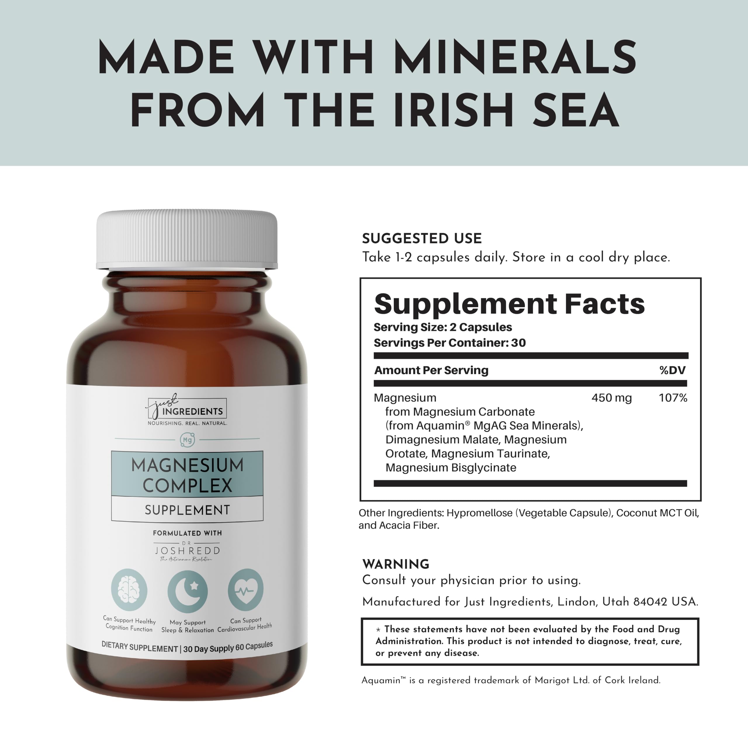Coconut MCT oil and acacia prebiotic fiber in the formula