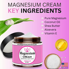 Front view of magnesium cream jar with Hibiscus fragrance