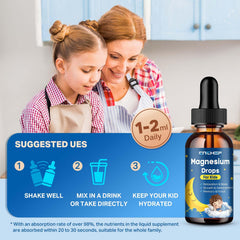 Side view of the magnesium drops bottle for kids