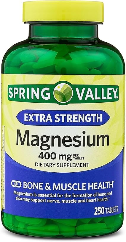Magnesium Extra Strength 400 mg bottle with 250 tablets