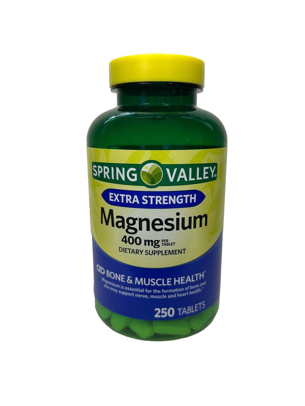 Nutrition facts and allergen information for magnesium supplement