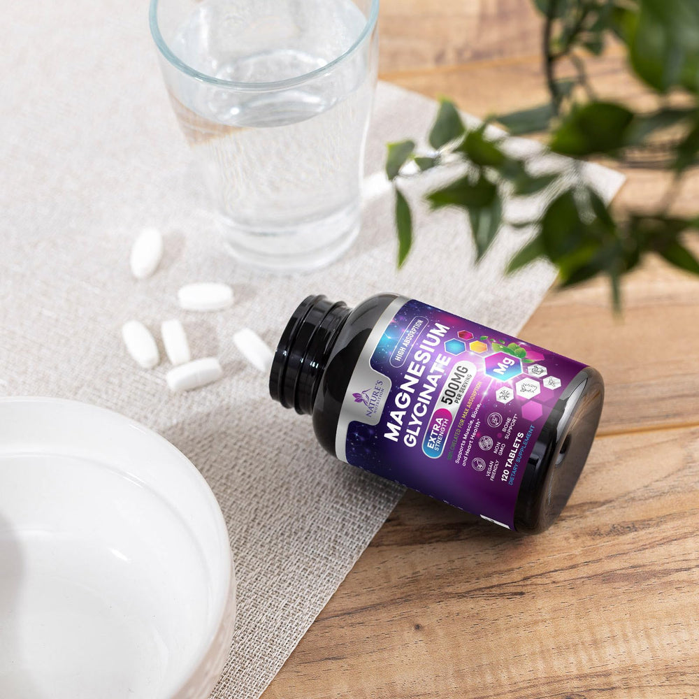Magnesium Glycinate 250mg with glass of water