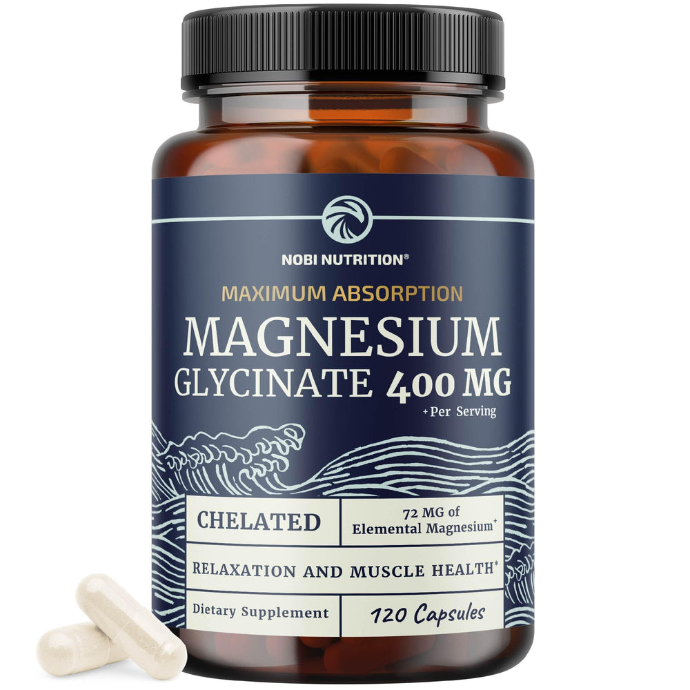Magnesium Glycinate 400mg bottle front view