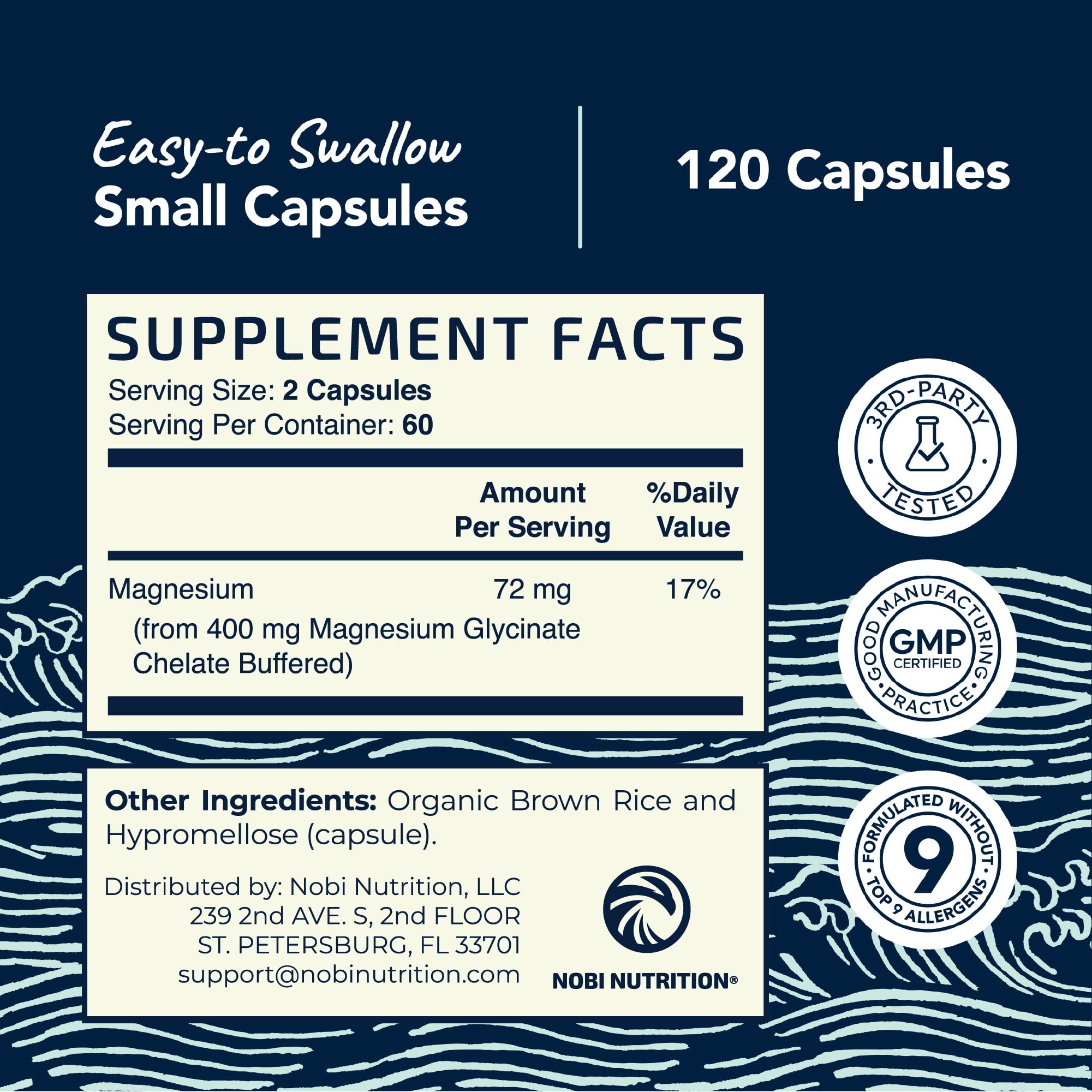 Close-up of Chelated Magnesium Glycinate capsules