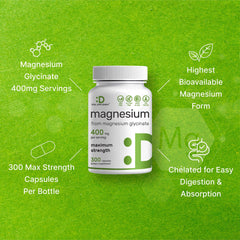 Supplement Facts panel for Magnesium Glycinate 400mg