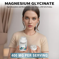Non-GMO, gluten-free supplement label for magnesium glycinate