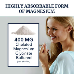 Magnesium Glycinate 400mg bottle with label view