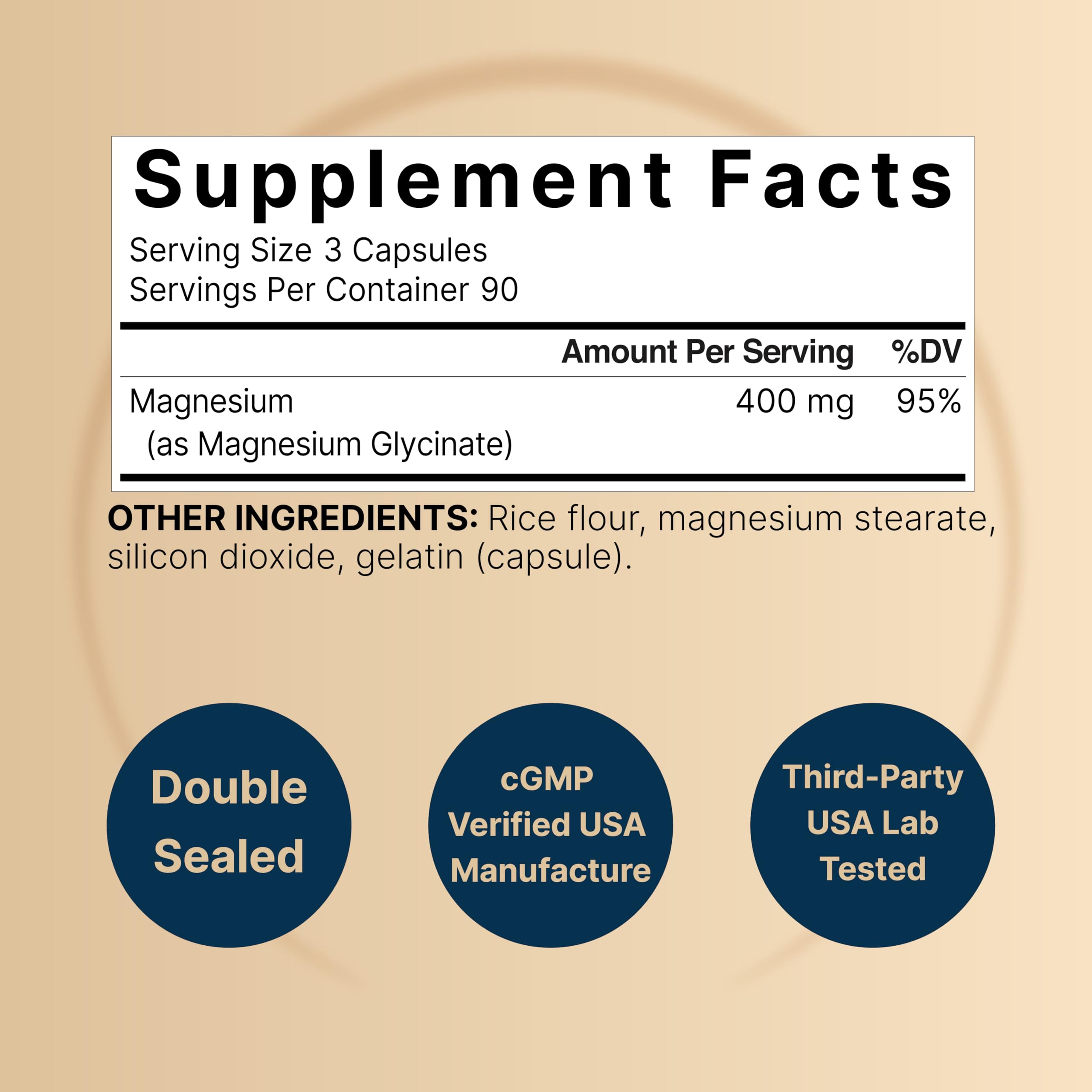 Chelated magnesium glycinate 400mg for high absorption