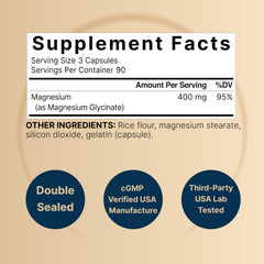 Chelated magnesium glycinate 400mg for high absorption