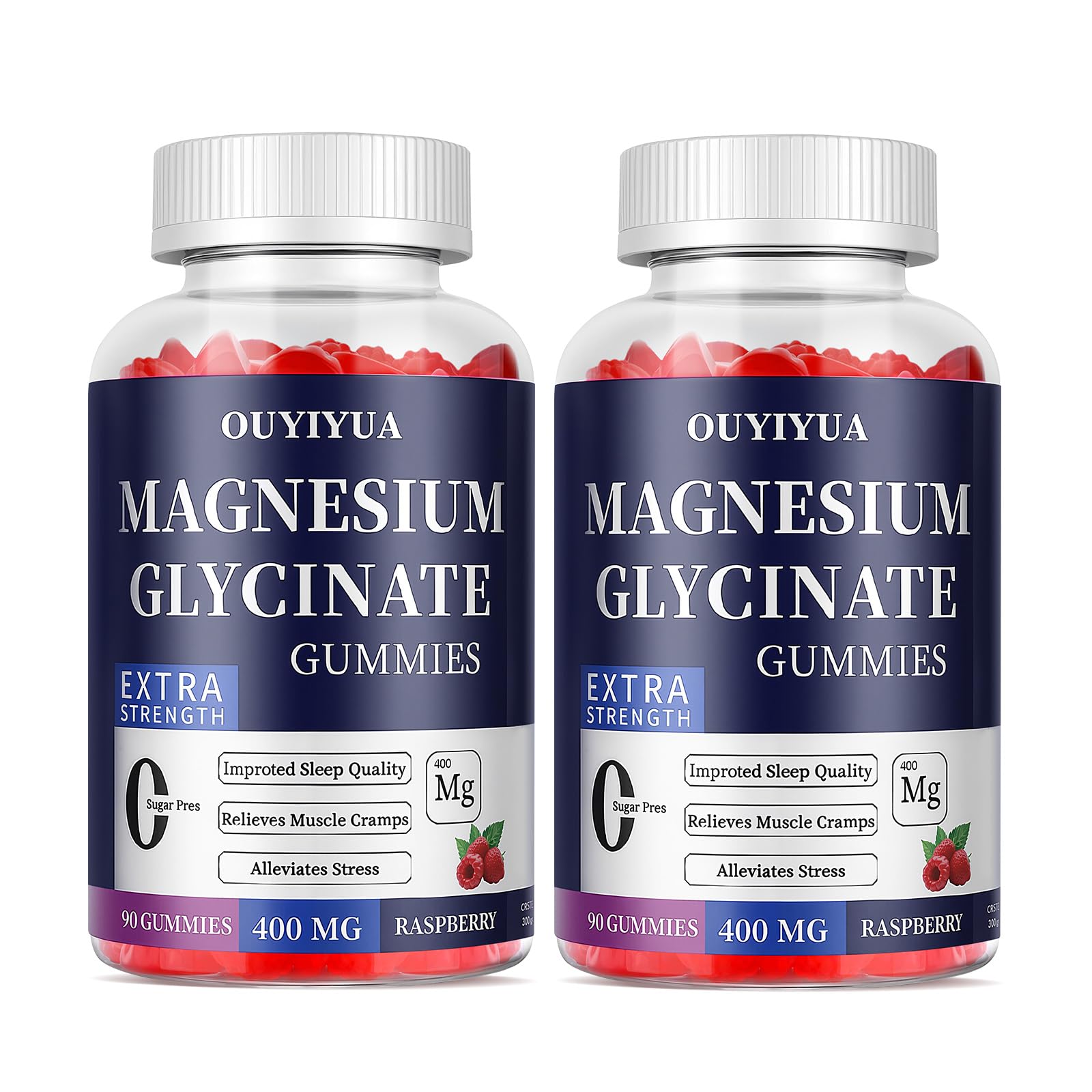 Packaging shot of Magnesium Glycinate 400mg Gummies (Sugar Free, 2 Pack)