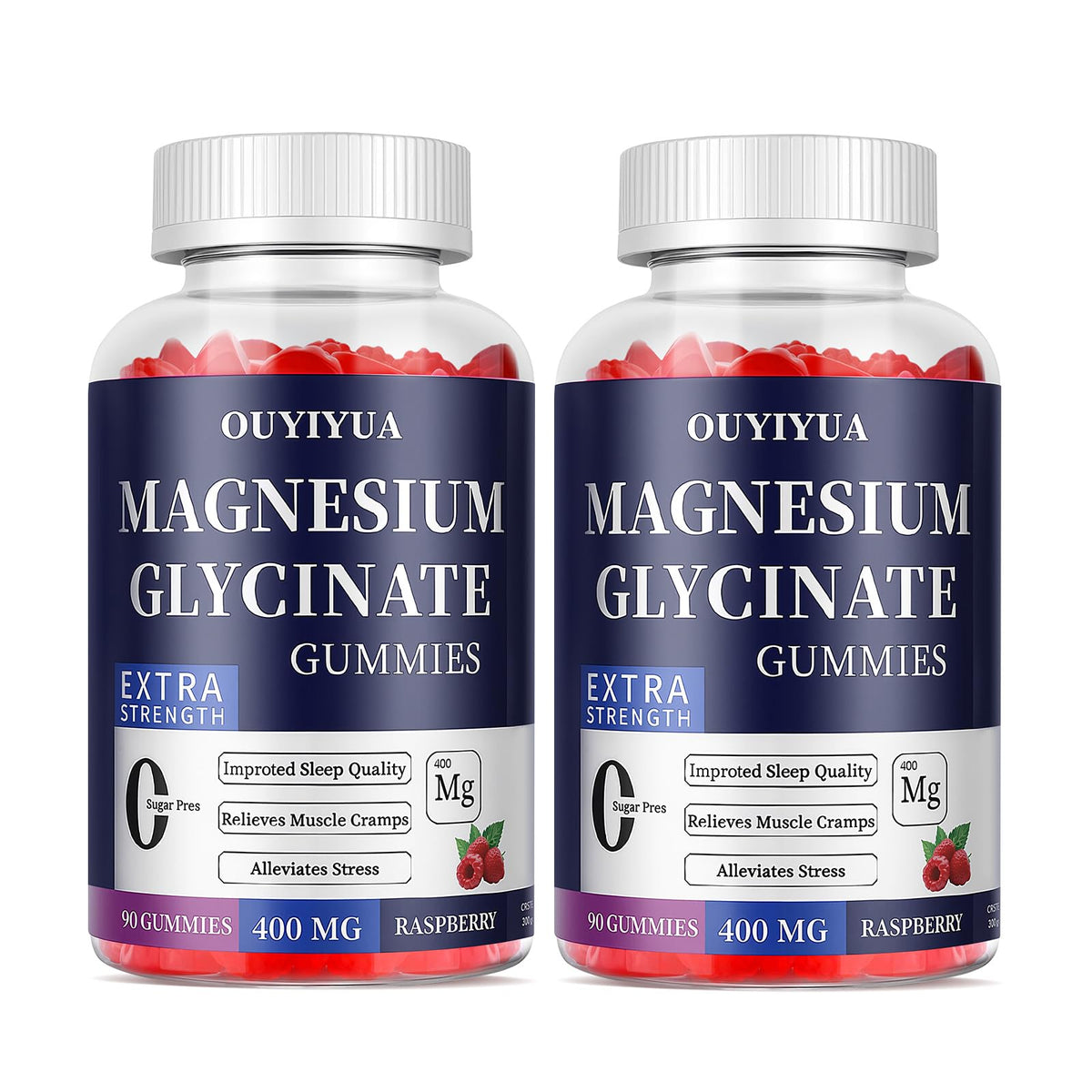 Packaging shot of Magnesium Glycinate 400mg Gummies (Sugar Free, 2 Pack)