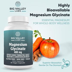 Supplement facts panel for Magnesium Glycinate 400 mg