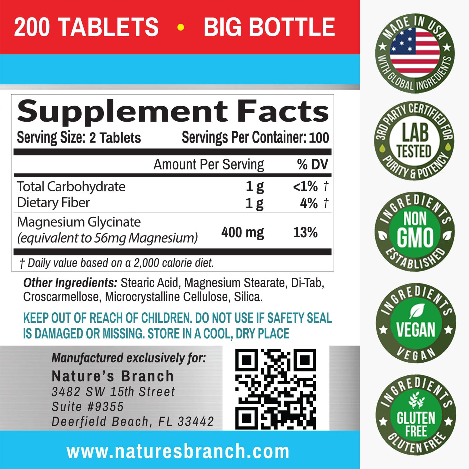 Close-up of small magnesium glycinate tablets