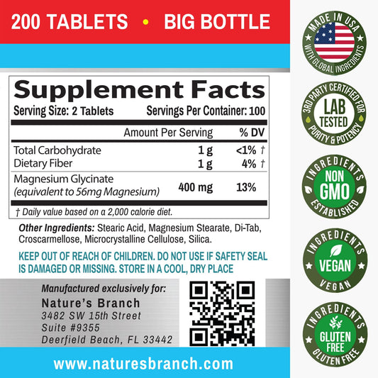Close-up of small magnesium glycinate tablets